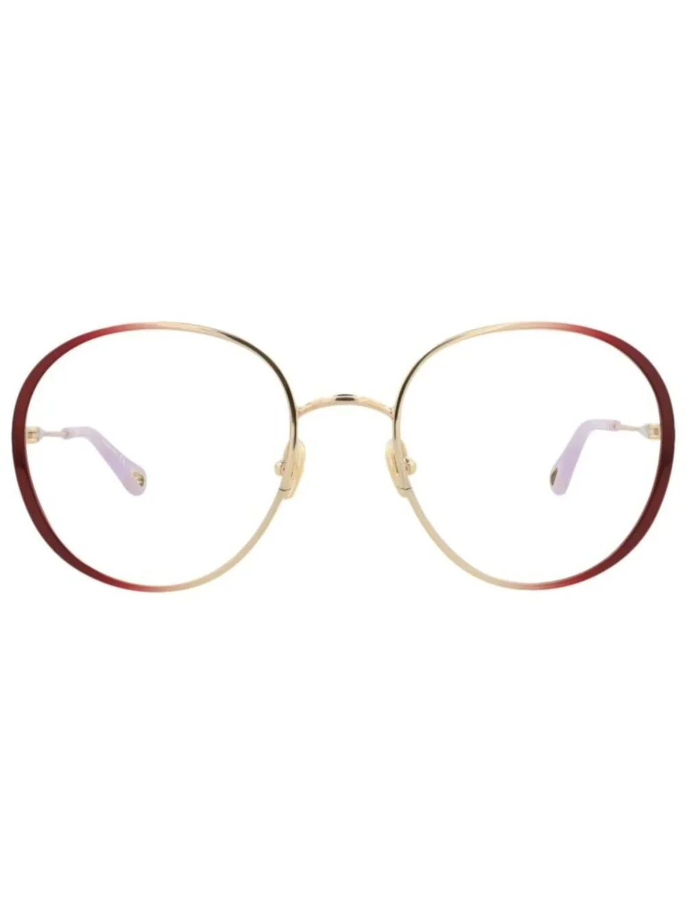 New Chloé Women's Eyeglasses Round Oval Metal Frame Burgundy Burgundy